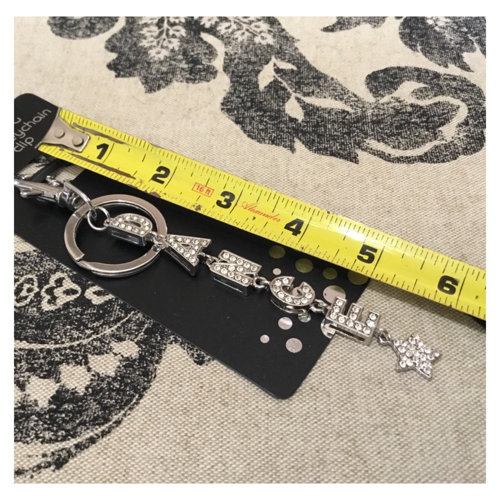 New! Silver Rhinestone “DANCE’ Keychain on Display - Picture 4 of 6